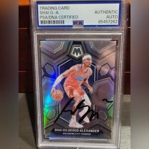 PSA Authenticated Auto- Shai Gilgeous-Alexander 2023-24 Mosaic Silver Prizm